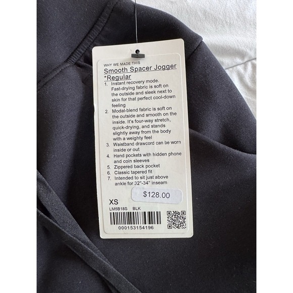 New Lululemon Smooth Spacer Jogger, Size XS Black Sweat Pants Lounge NWT $128 - Picture 3 of 12